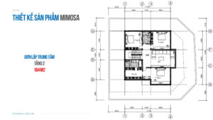 Mặt bằng tầng 2 đơn lập biệt thự mimosa ecopark