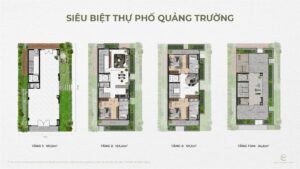 Mặt bằng tầng biệt thự quảng trường The Plaza Ecopark Vinh