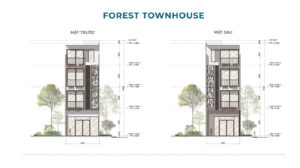 Mặt cắt nhà phố blue forest eco village saigon rivẻr