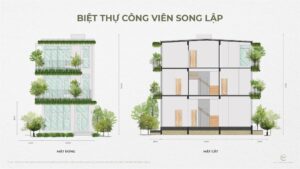 Mặt cắt song lập The Plaza Ecopark Vinh