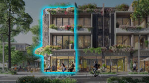 Mặt trước nhà phố góc blue forest eco village saigon river