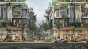Phối cảnh shophouse boulevard góc eco village saigon river