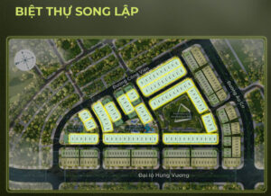 Vị trí biệt thự song lập the garden ecopark vinh