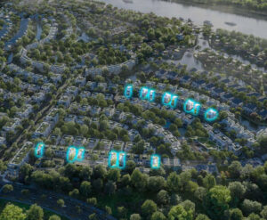 Vị trí nhà phố góc blue forest eco village saigon river