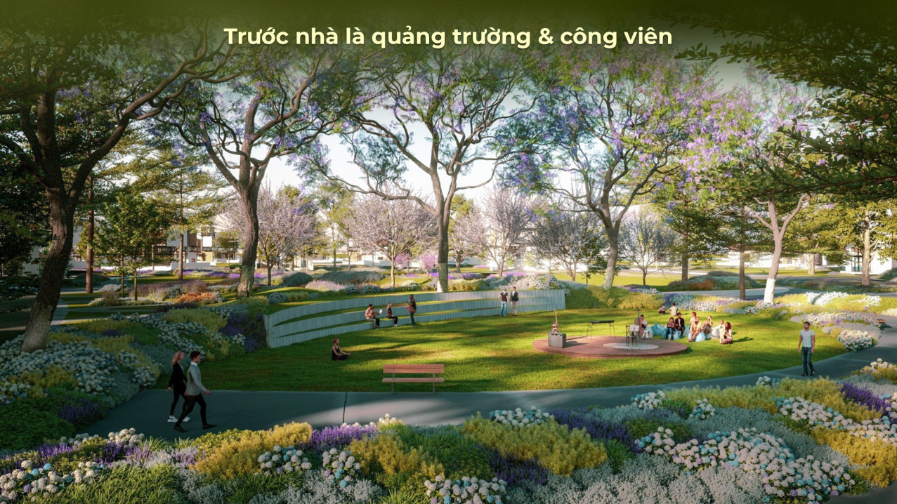 công viên trước nhà Eco Retreat Long An