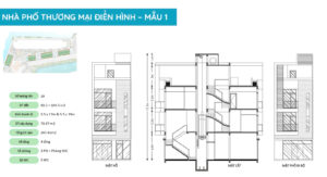 mặt cắt nhà phố vịnh đảo thương mại điển hình