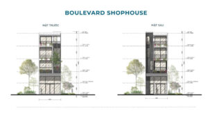 mặt cắt shophouse boulevard điển hình eco village saigon river