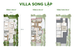 Mặt bằng Villa Song lập Eco Retreat