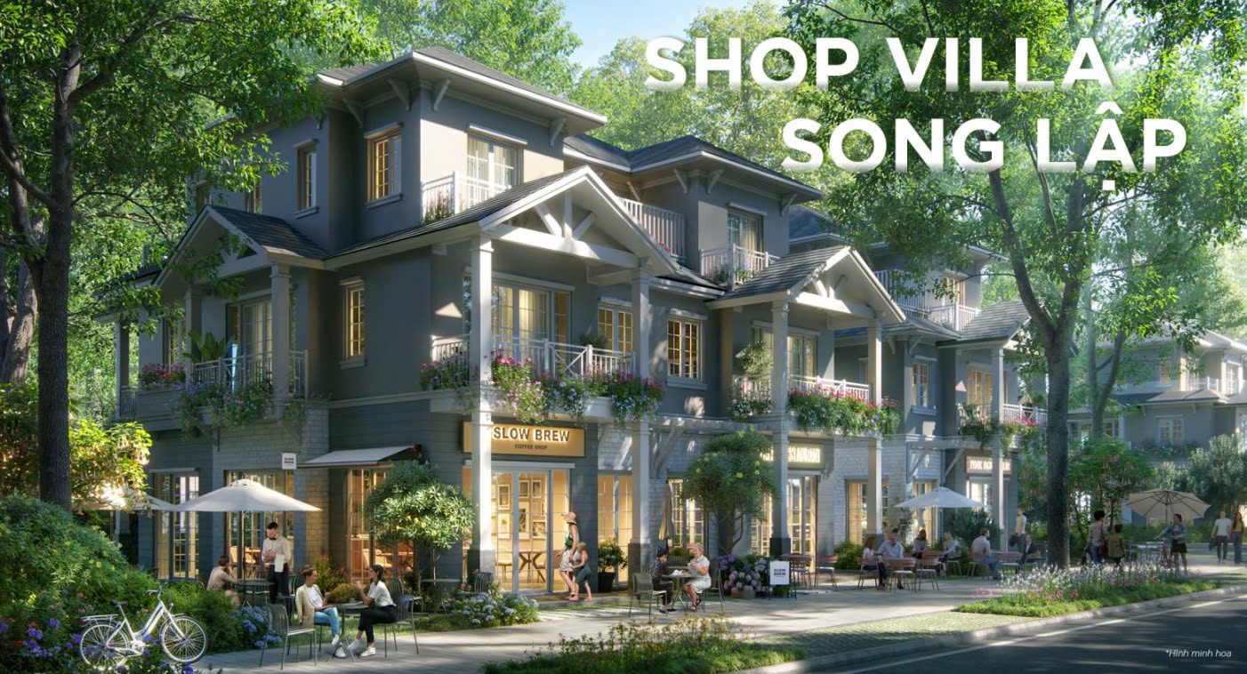 phối cảnh shop villa song lập Eco Retreat Long An