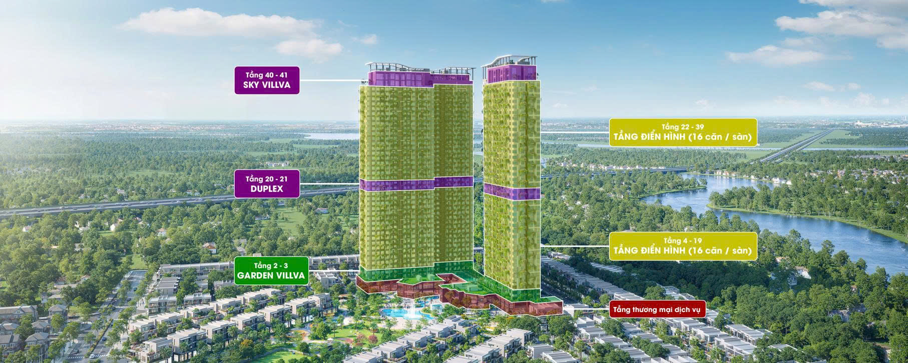 Căn hộ Sky Retreat - Khu đô thị Eco Retreat Long An 5 phối cảnh căn hộ sky retreat