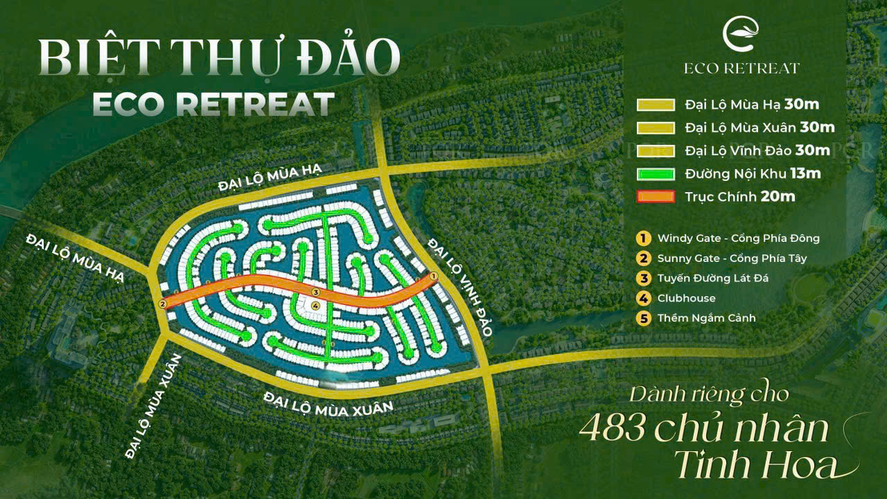 Biệt thự đảo Retreat Island 6 Mặt bằng biệt thự đảo